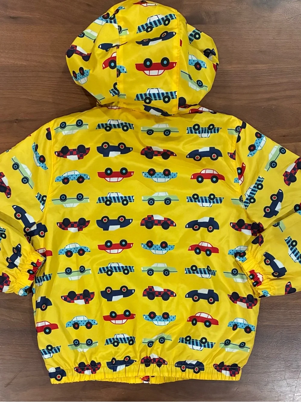 Kids Yellow Hooded Car-Print Jacket Ixtreme